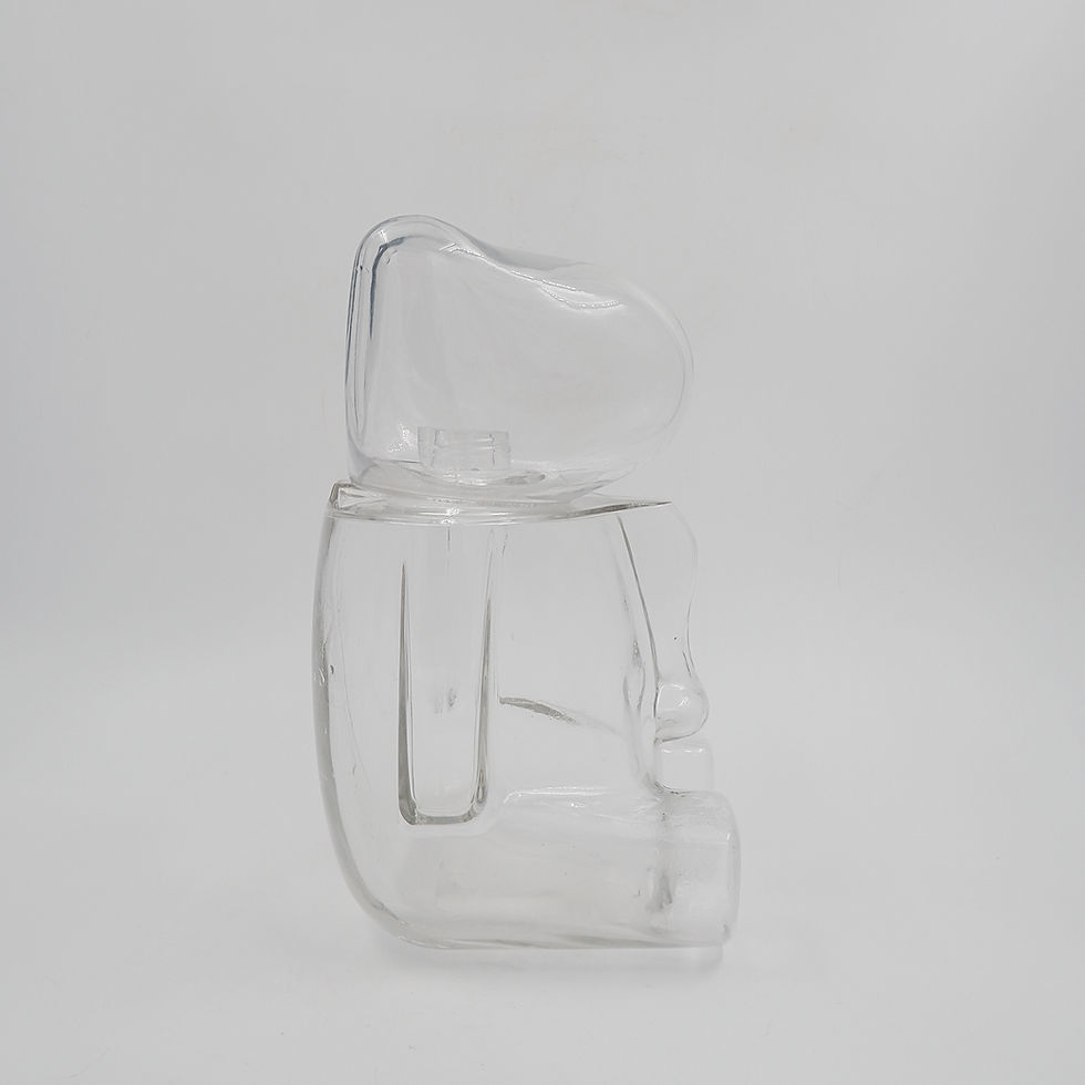 Miniature : Large glass bottle "Bear" - 1960s - H:30cm