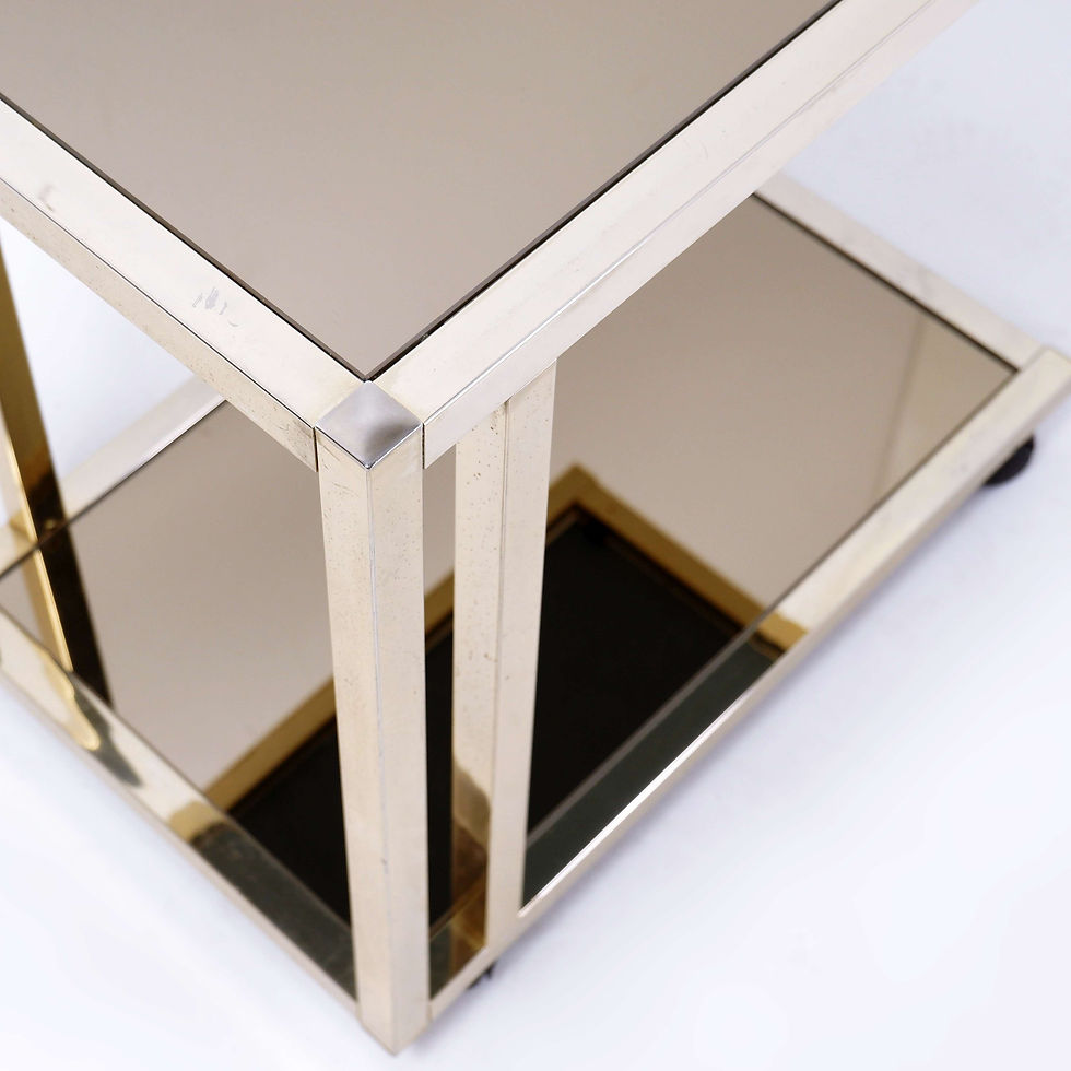 Miniature : Belgian Gilded Bar Cart from Belgo Chrom, 1970s