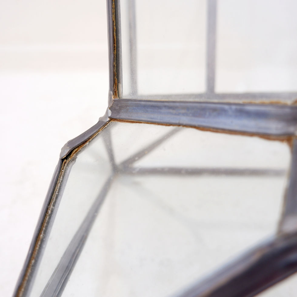 Miniature : Art Deco glass and zinc pedestal column