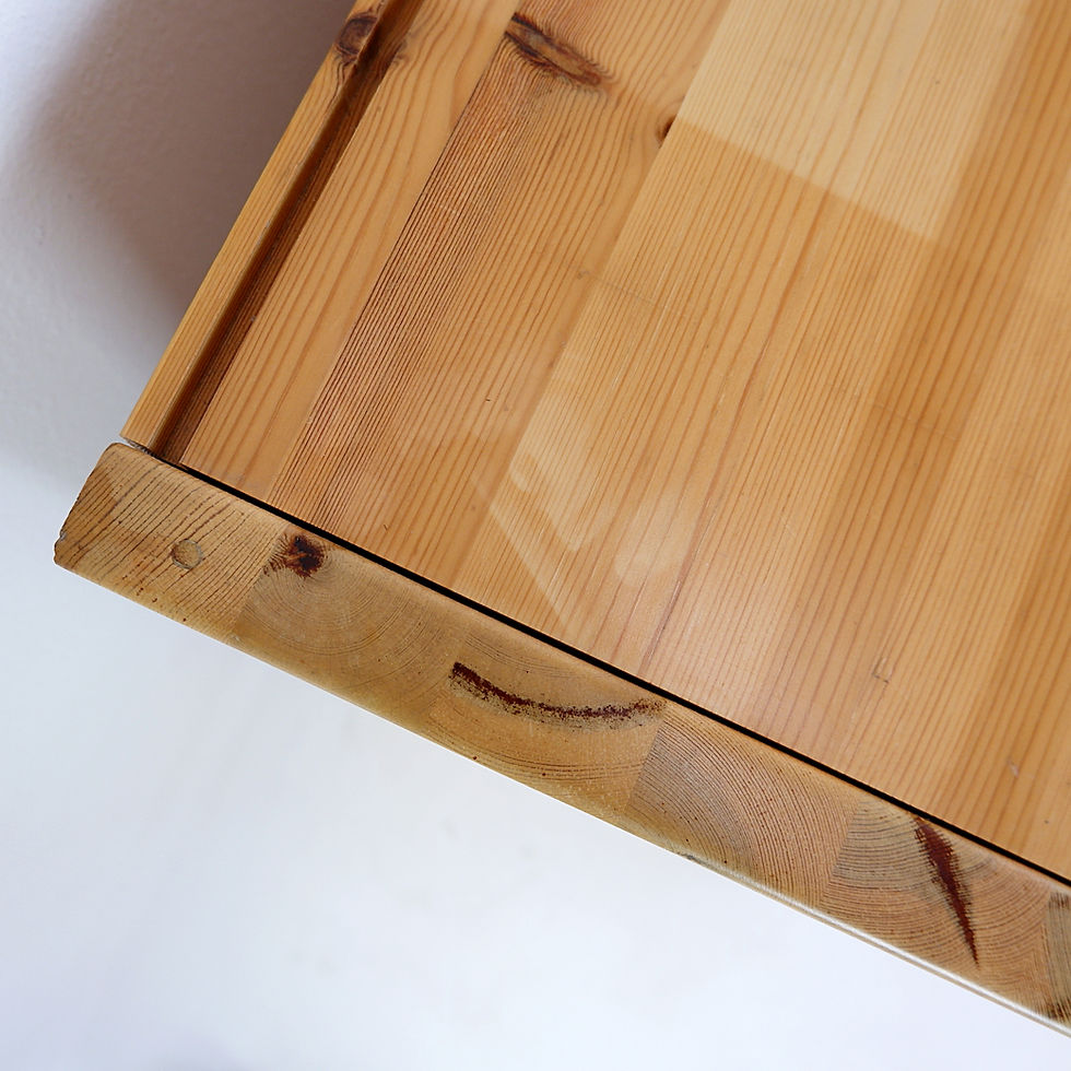 Miniature : Four-drawer chest of drawers in solid pine - Charlotte Perriand Style