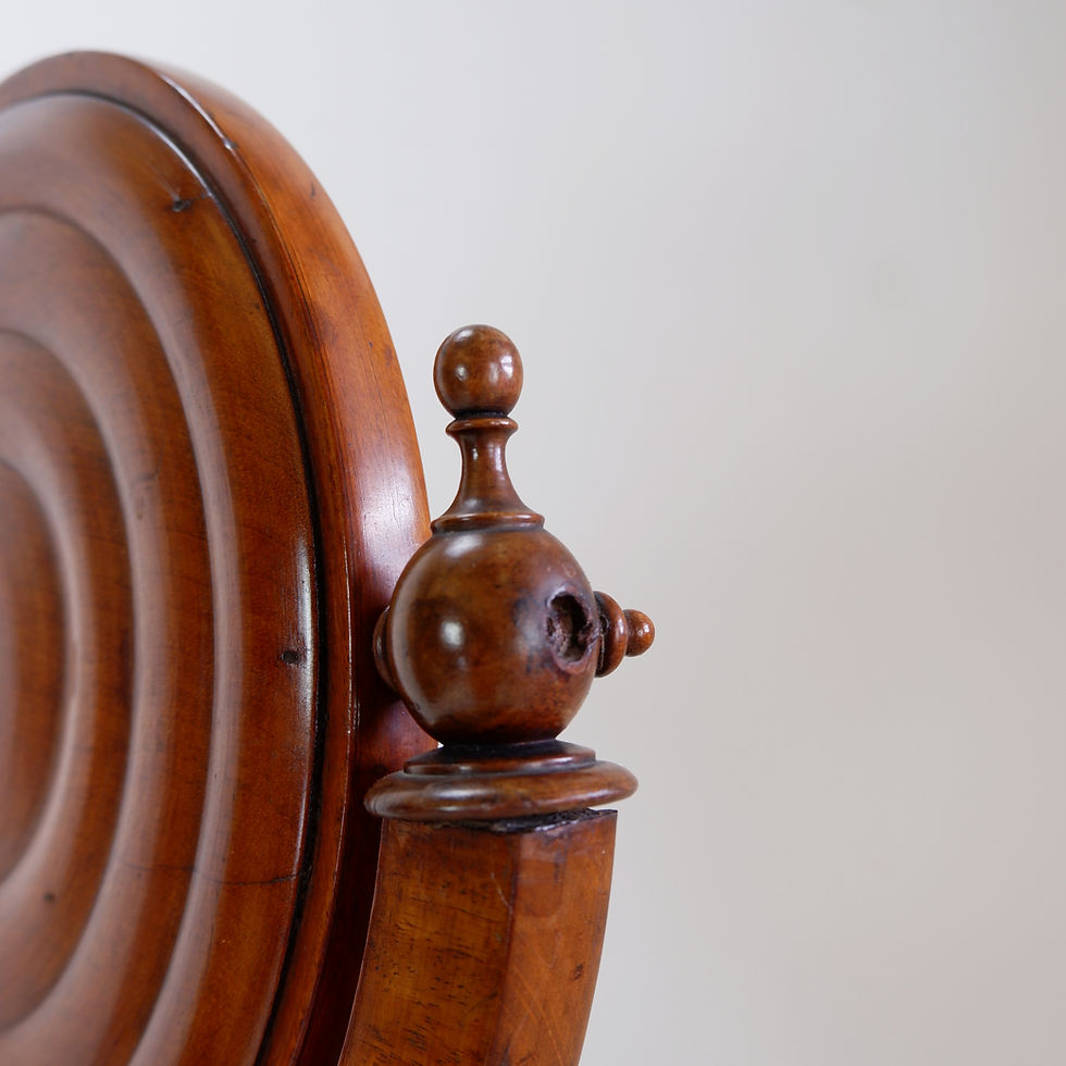 Miniature : Mahogany Psyche barber mirror - Turned Wood