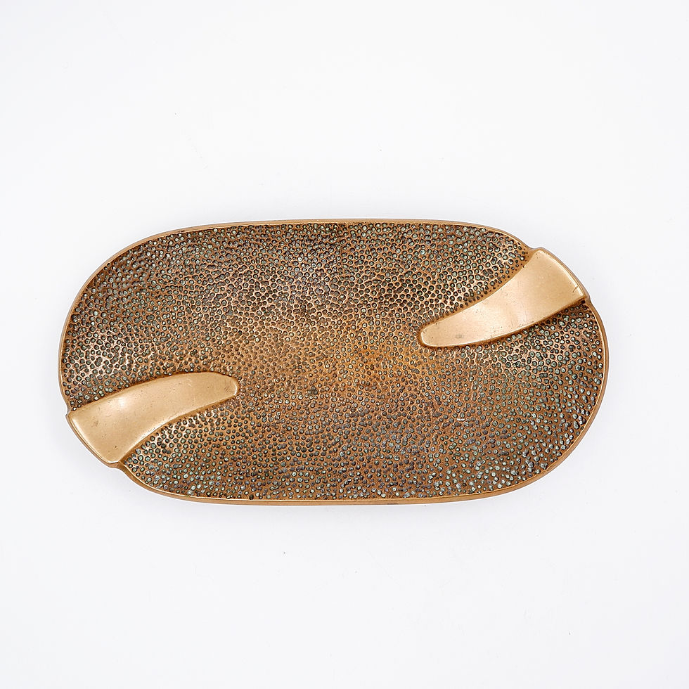 Miniature : Vintage Sculptural Trinket Dish in Grained Bronze