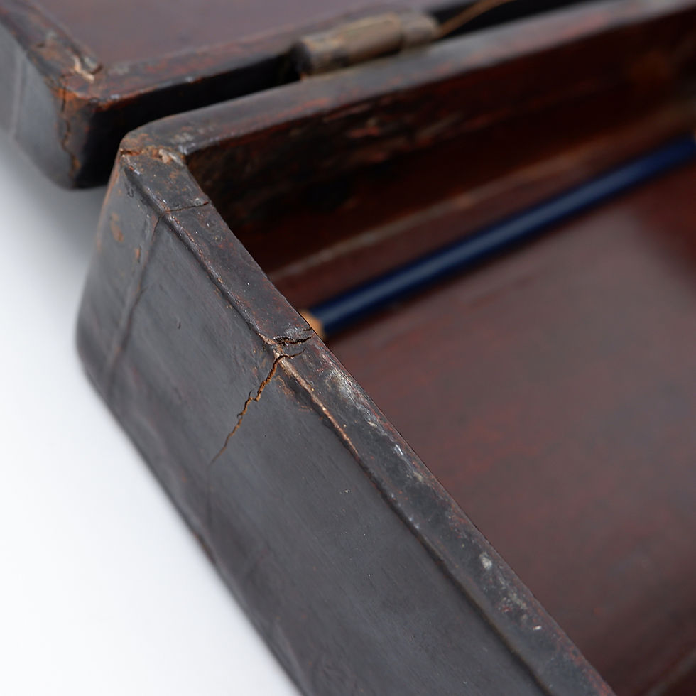 Miniature : Antique Chinese leather box - circa mid-19th century