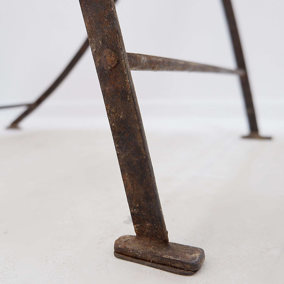 Miniature : Set of 6 Mid-century French folding chairs in wicker and iron, 1960s