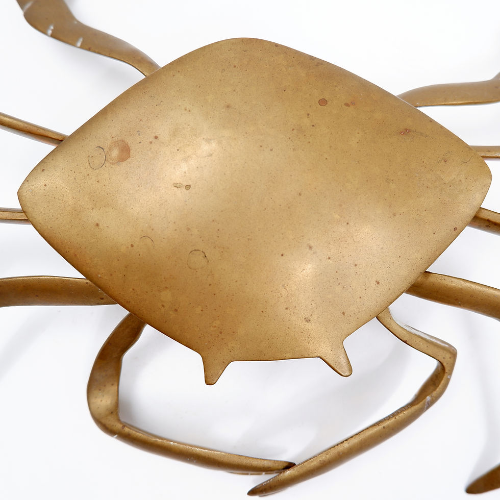 Miniature : Blue crab brass trinket box, 1960s