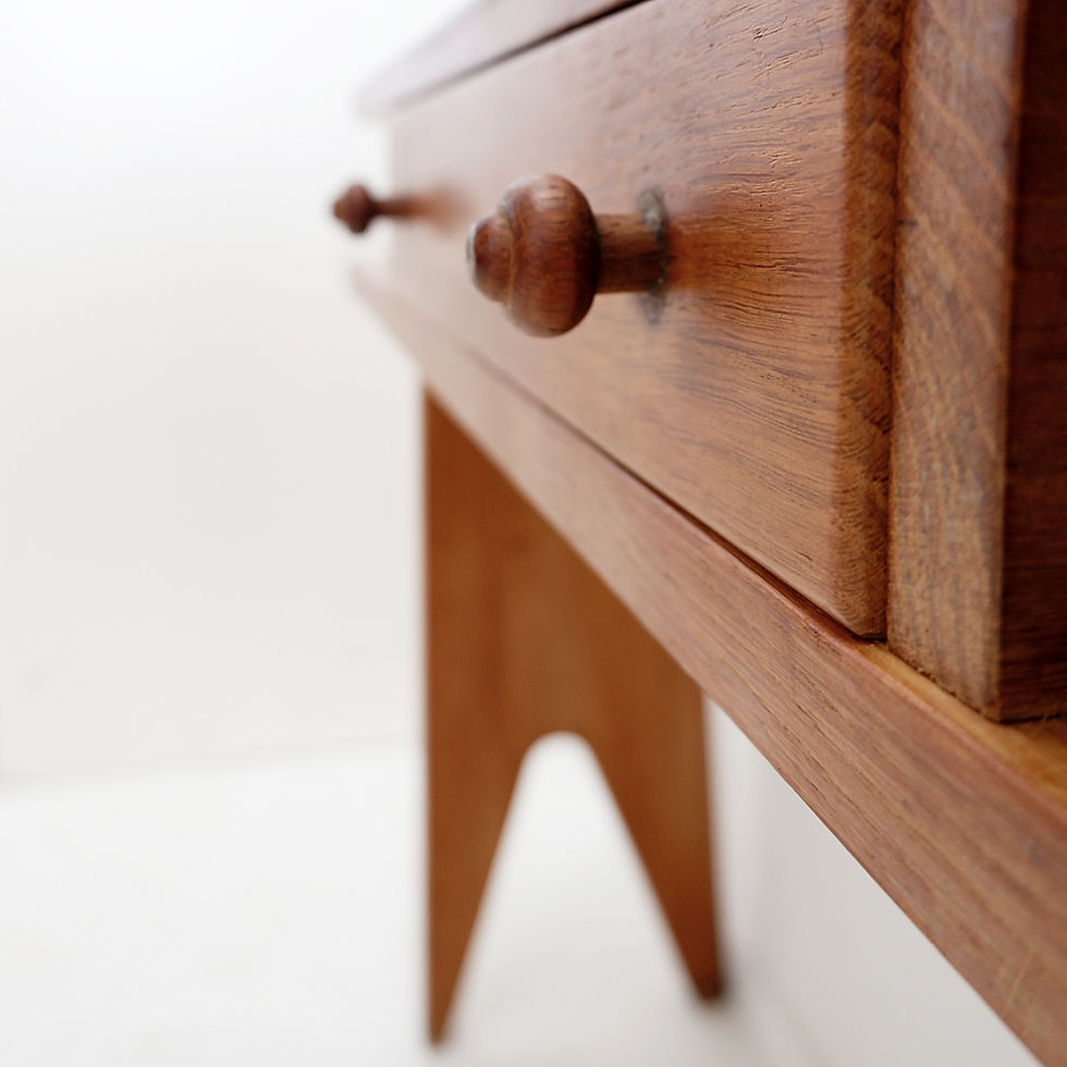 Miniature : Guillerme and Chambron oak console table 1950s/60s