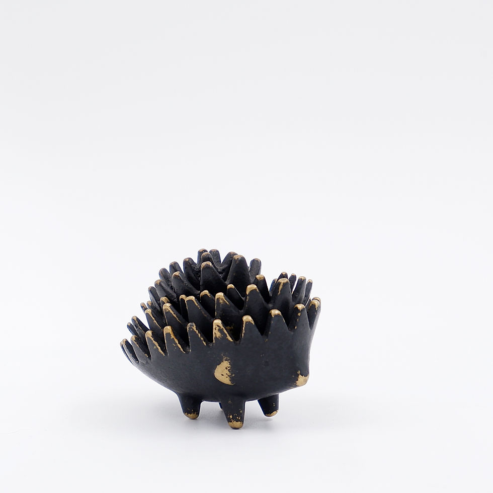 Miniature : Walter Bosse Hedgehog Stackable Brass Ashtrays, Herta Baller, Austria, 1950s