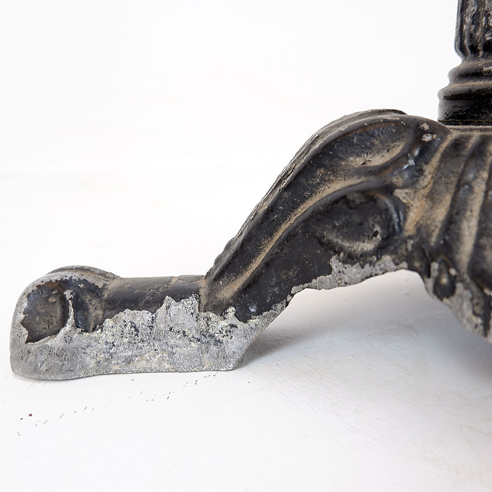 Miniature : Early 1900s Vintage Cast Iron Bar Stool - New leather upholstery