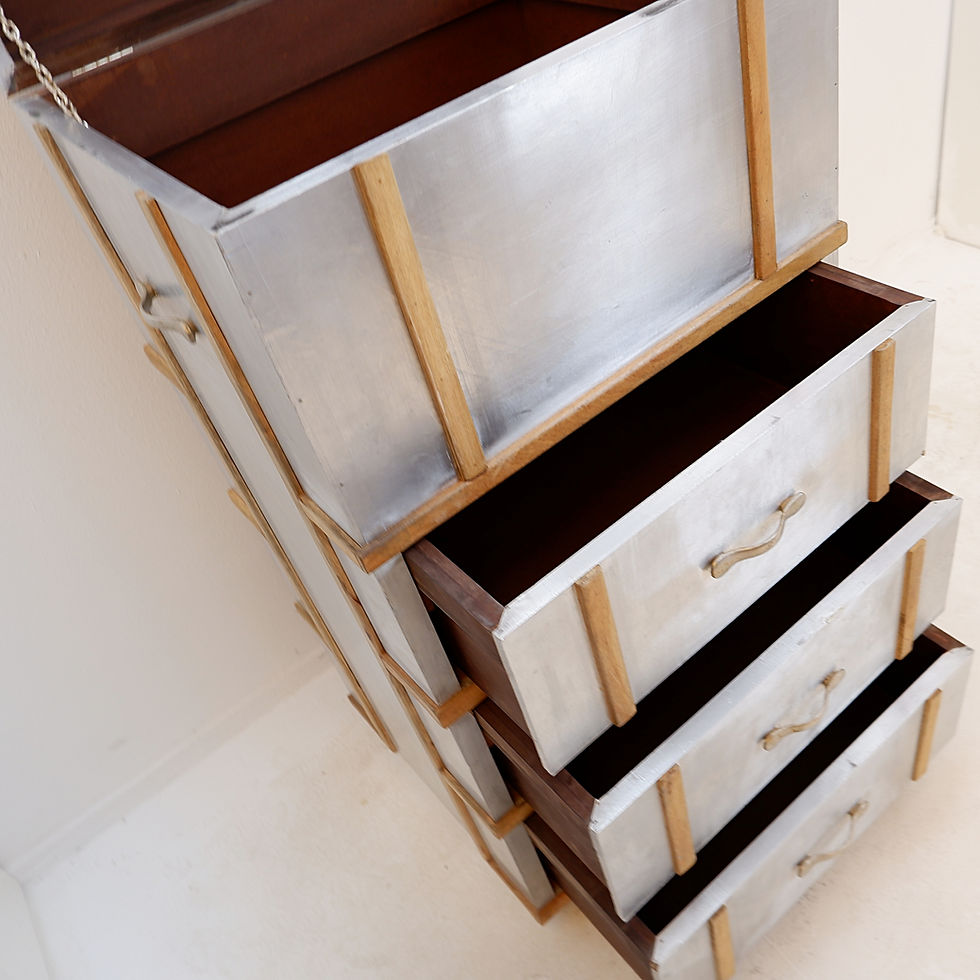 Miniature : Aluminium "Trunk"  Chest of Drawer