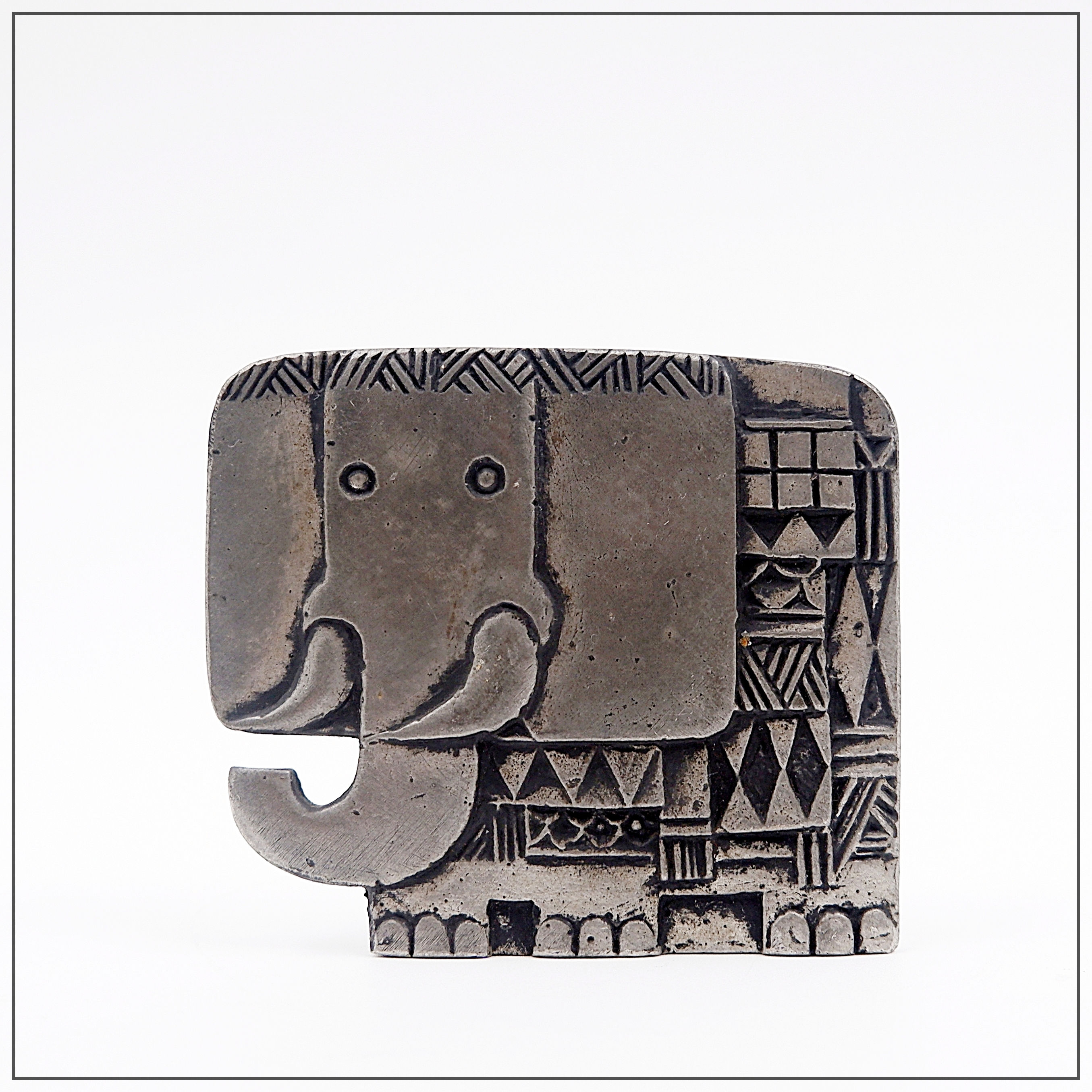 Small Metal Elephant Ornament - 1980s