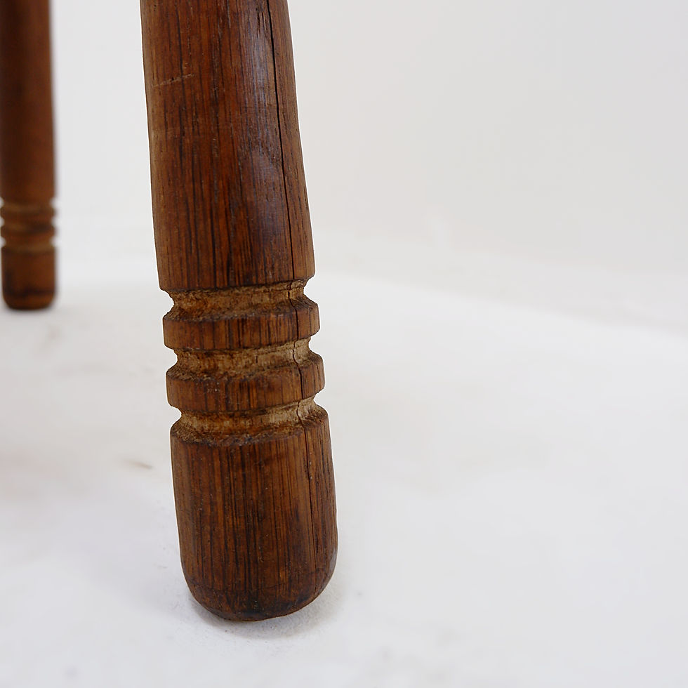 Miniature : Rustic tripod stool with a triangular seat , 1960s