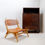 Miniature : Vintage Scandinavian style lounge chair in wood and leather