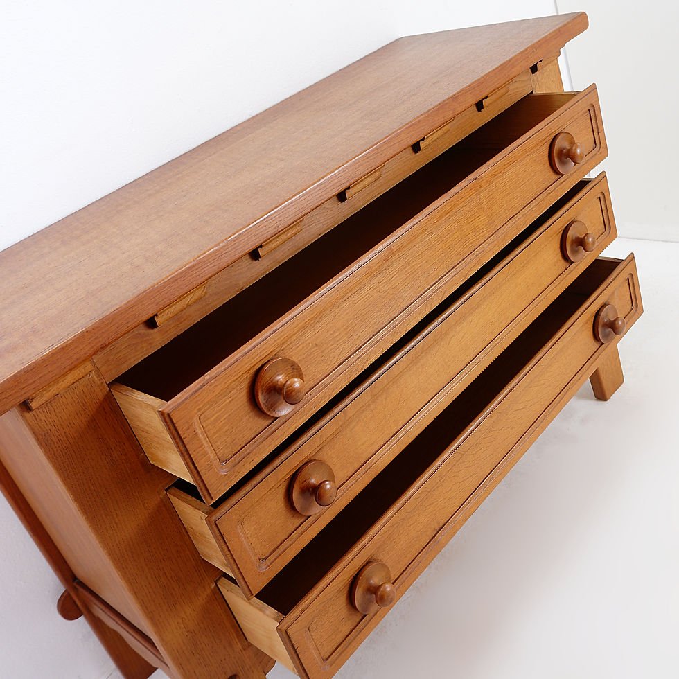 Miniature : Three-drawer chest of drawers in the style of Guillerme and Chambron - 1960s
