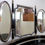 Miniature : Napoleon III style dressing table in black lacquered wood and 3 mirrors