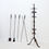 Miniature : Large Wrought Iron Hammered Fireplace Tool Set : H 127cm