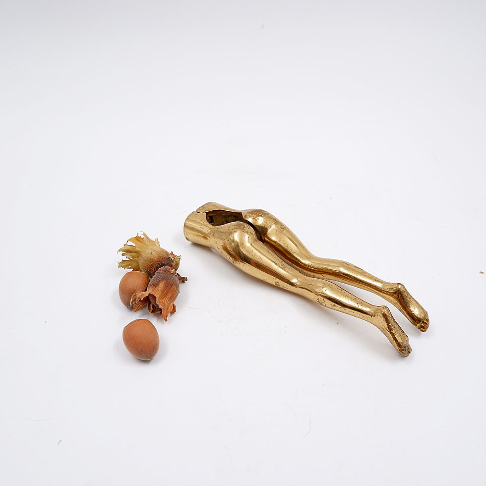 Miniature : Vintage Brass Nutcracker in the Shape of a Woman's Legs, 70s