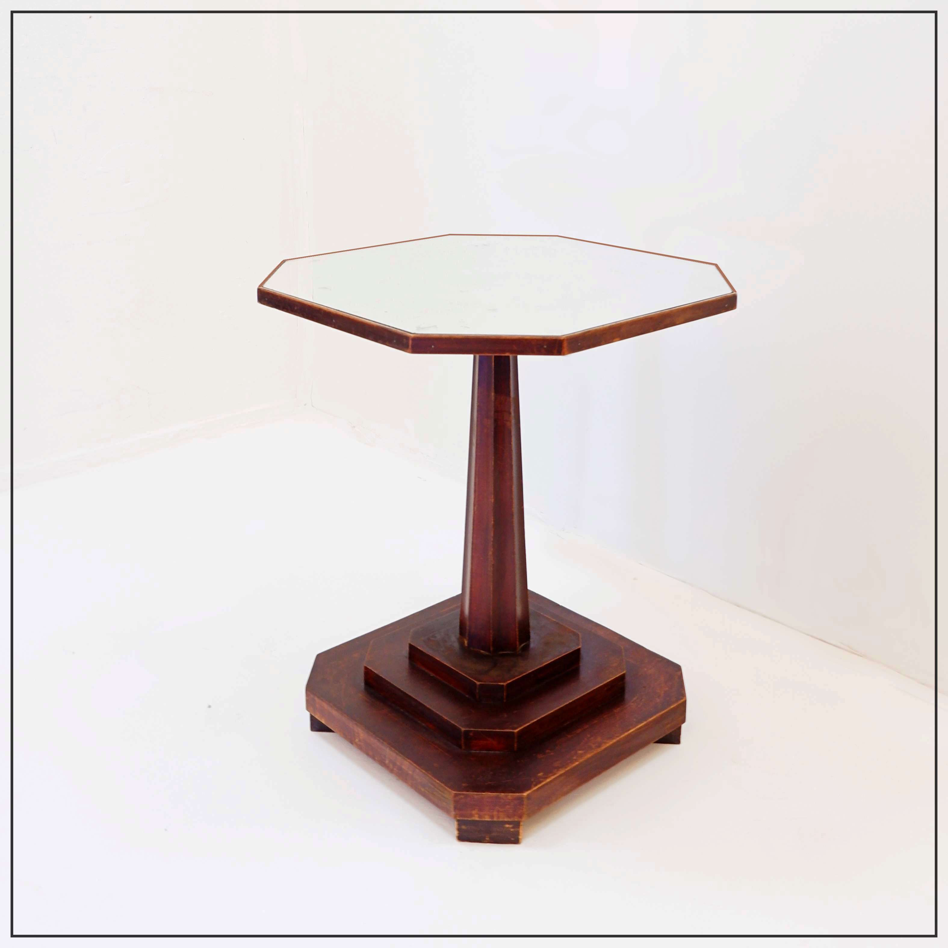 French Art Deco octagonal Pedestal table  - 1930s