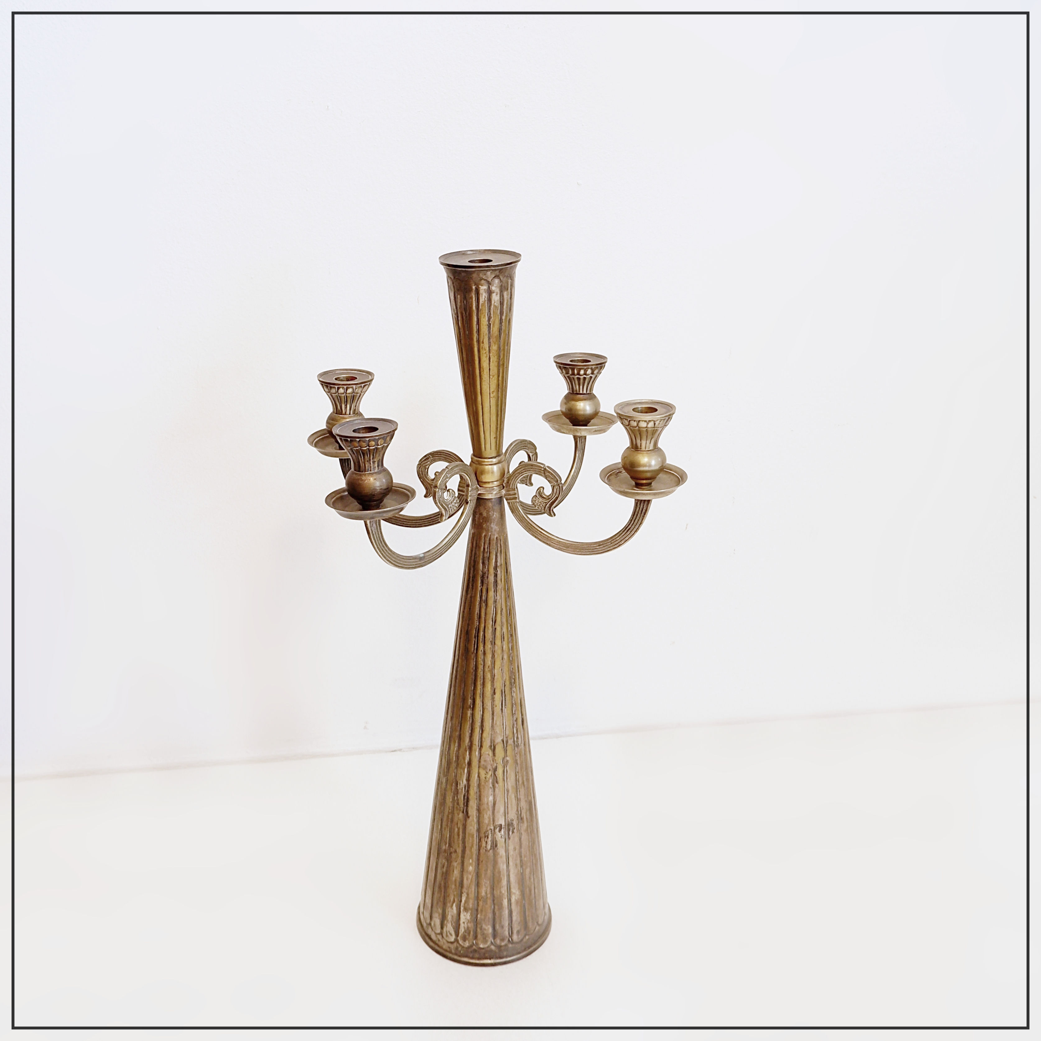 Large four-armed candelabra and five flames