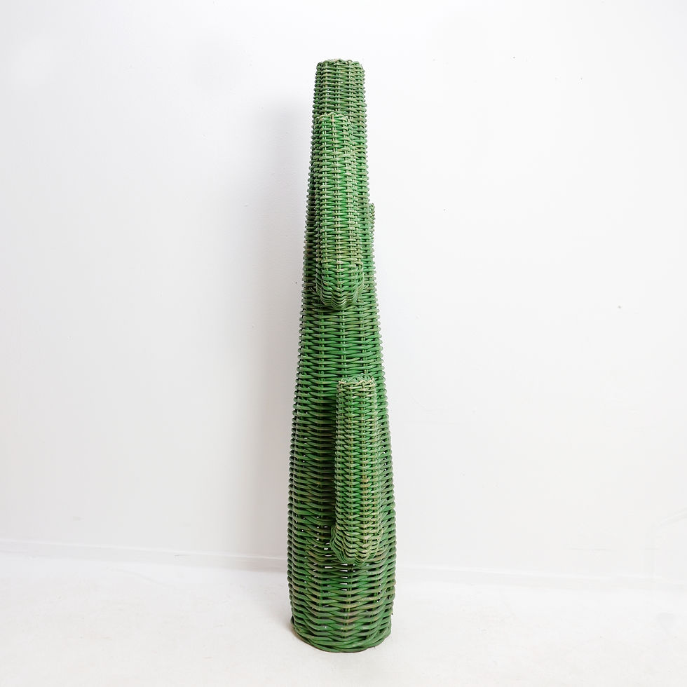 Miniature : Hand-Woven Rattan "Saguaro" Cactus  Sculpture 1970s - H:152cm