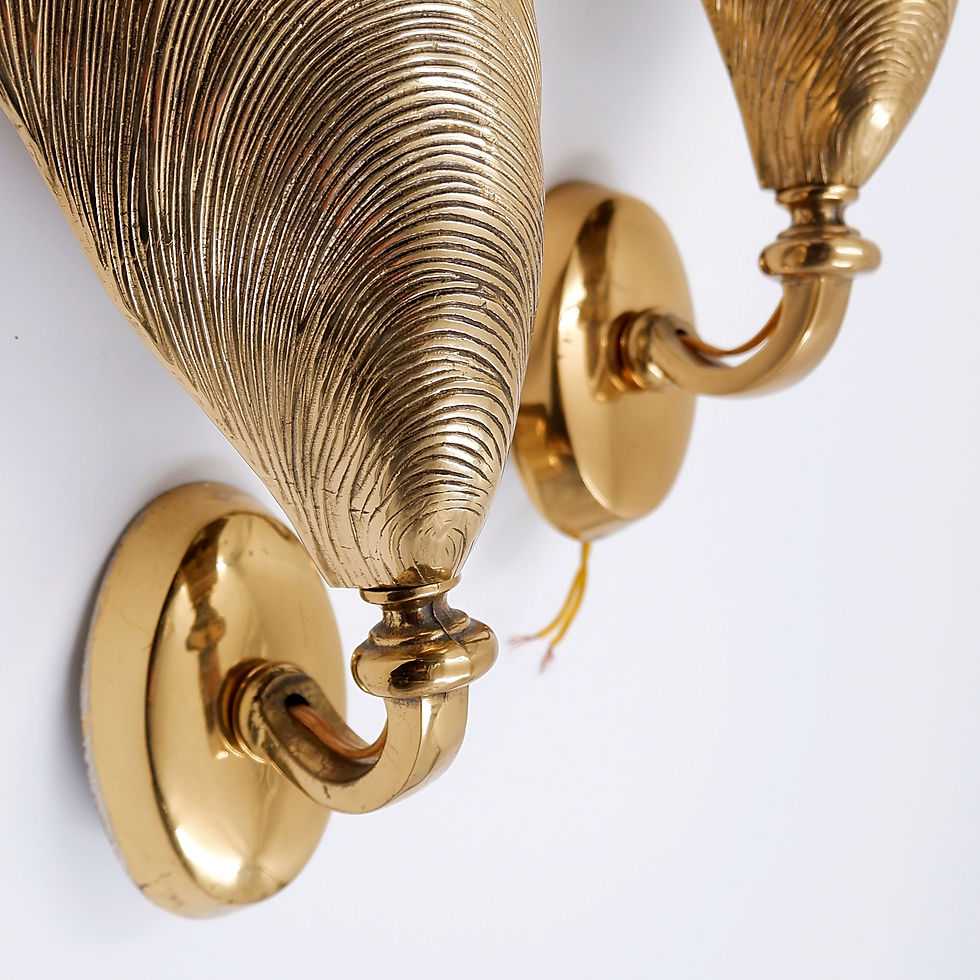 Miniature : Pair of Bronze Mussel Shell by Maison Jansen Sconces - 1970s (2 pairs available)