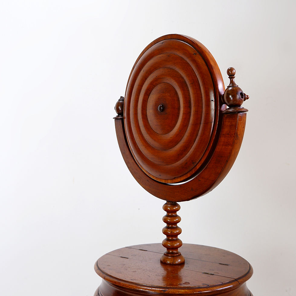 Miniature : Mahogany Psyche barber mirror - Turned Wood