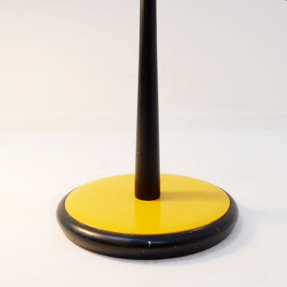 Miniature : Aluminor articulated desk lamp in chromed and yellow lacquered metal. 1960/70