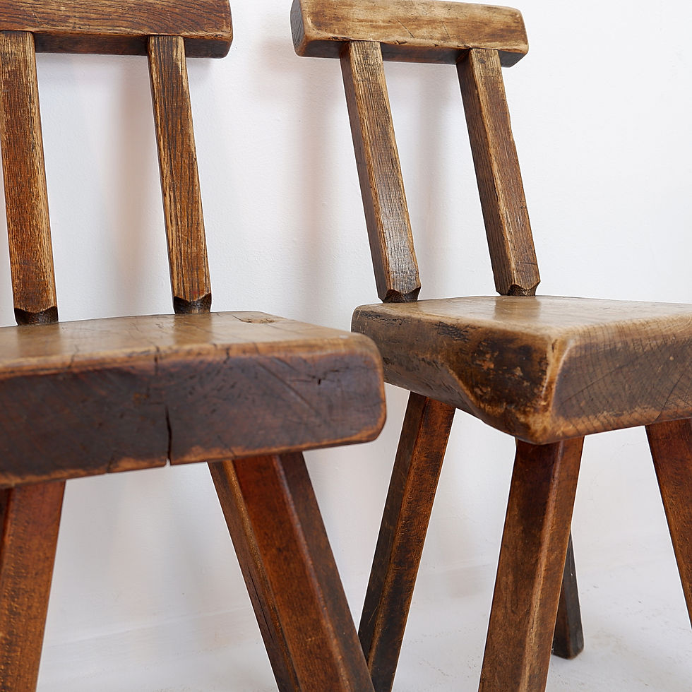 Miniature : Brutalist Chairs attributed to Mobichalet, Belgium, 1960s, Set of 4