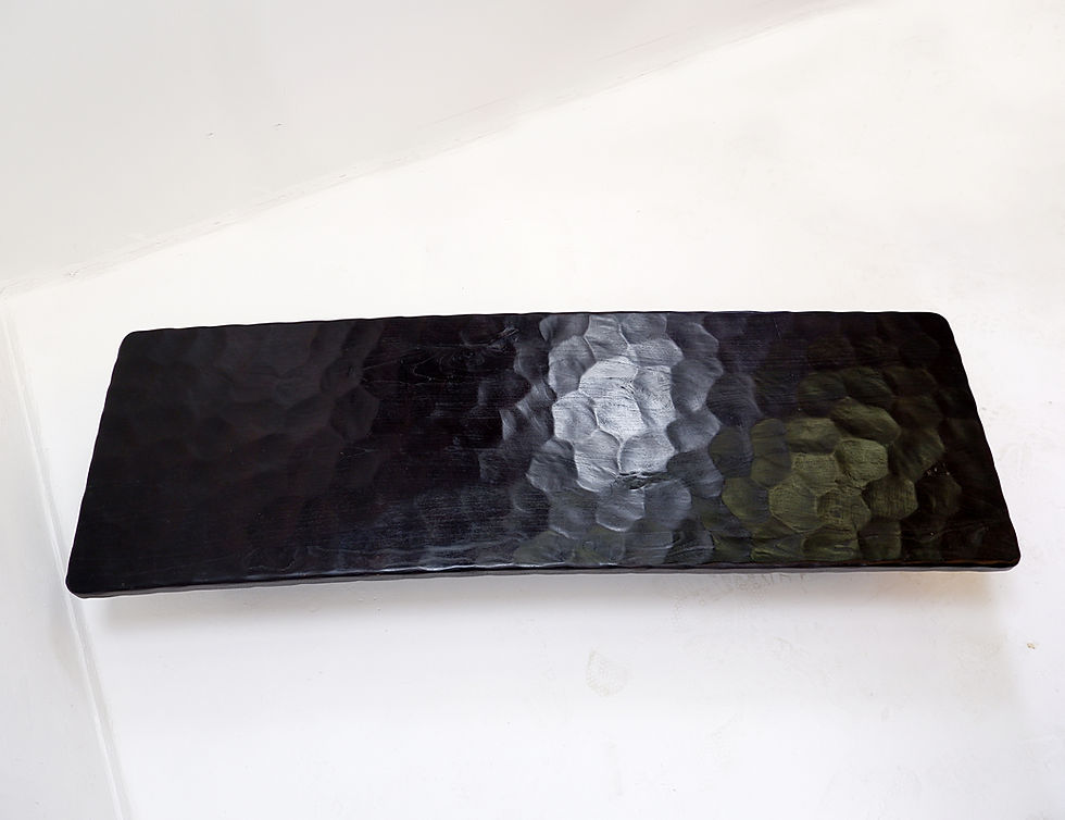 Miniature : Large coffee table in black hammered wood