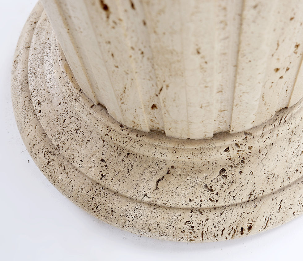 Miniature : Italian Travertine Pedestal or Side table - 1980s