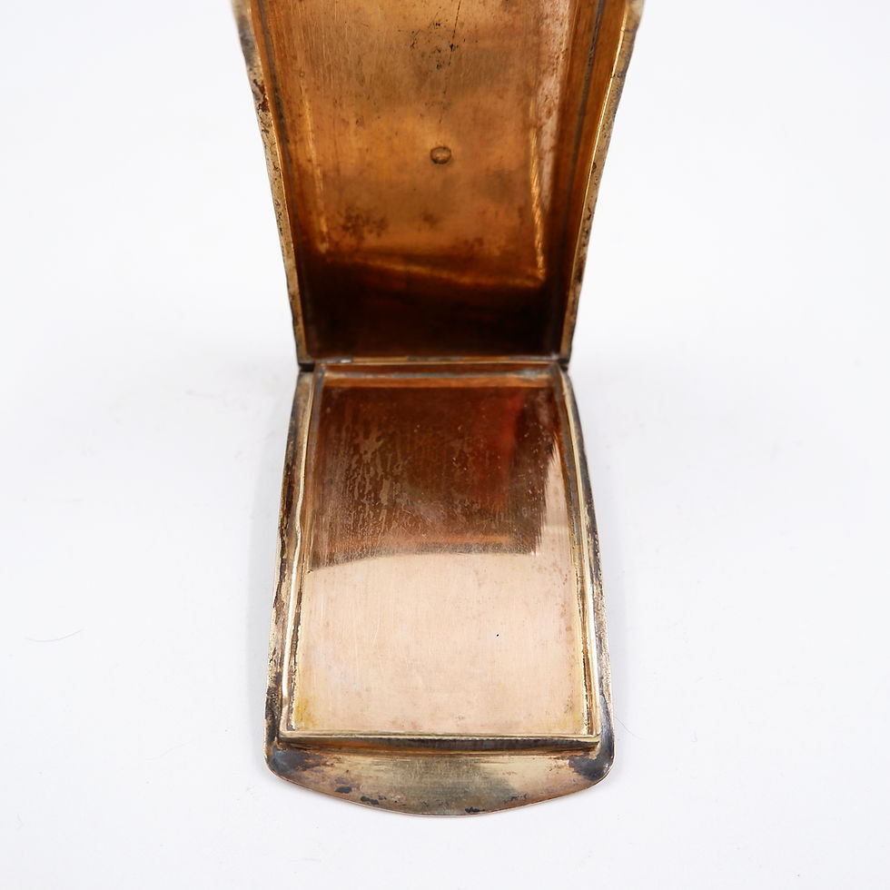 Miniature : Ribbed vermeil silver curved Snuff box - 19th