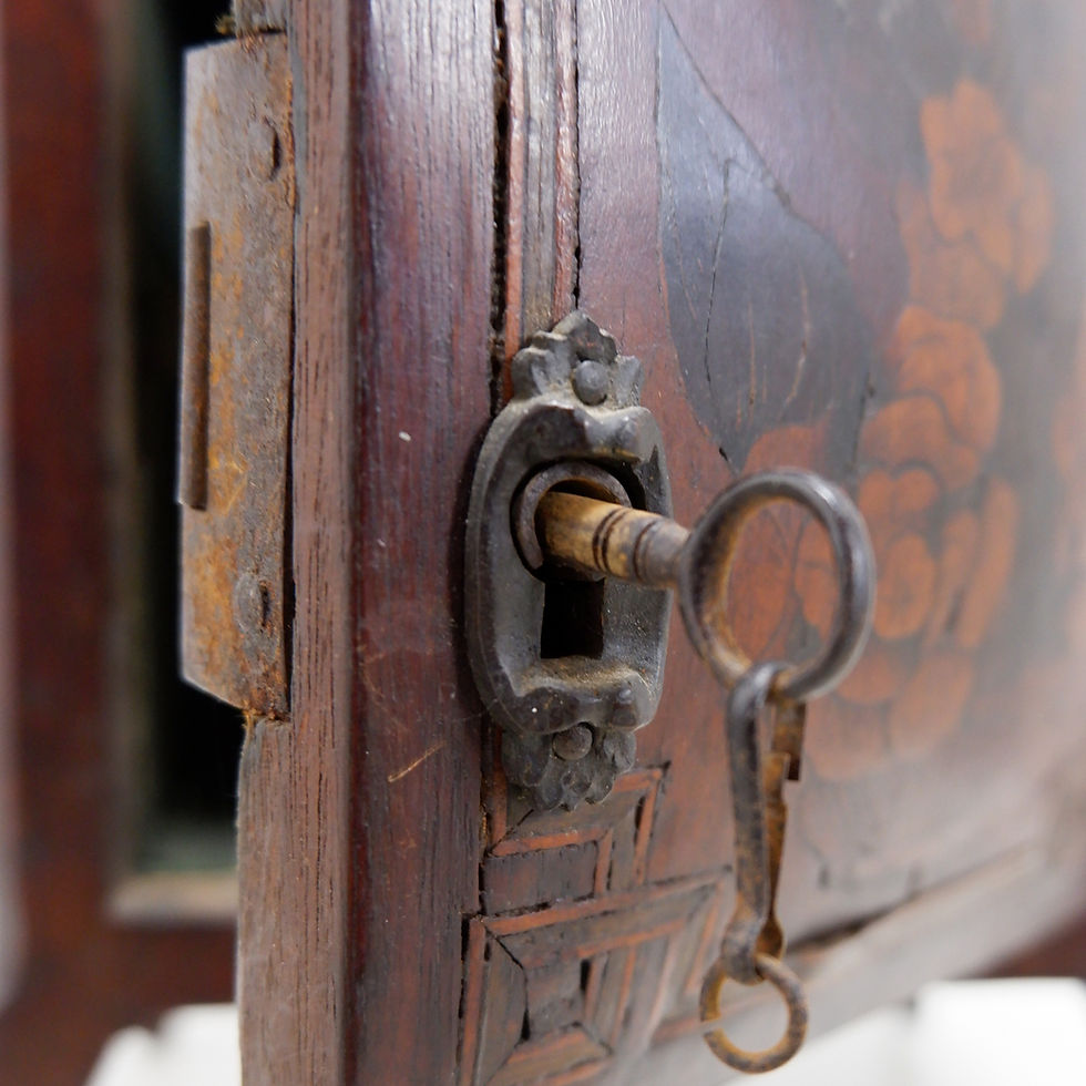 Miniature : Mahogany marquetry 'Meuble de Maitrise' with floral decoration