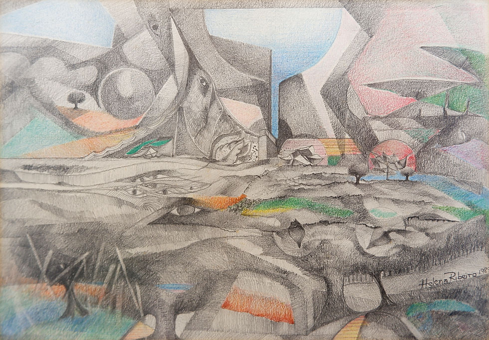 Miniature : Helena Ribeiro drawing on paper 1987 - Dated and signed lower right