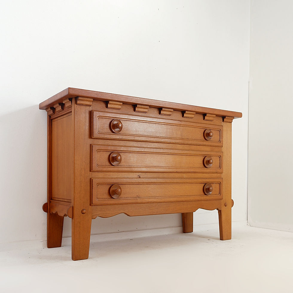 Miniature : Three-drawer chest of drawers in the style of Guillerme and Chambron - 1960s