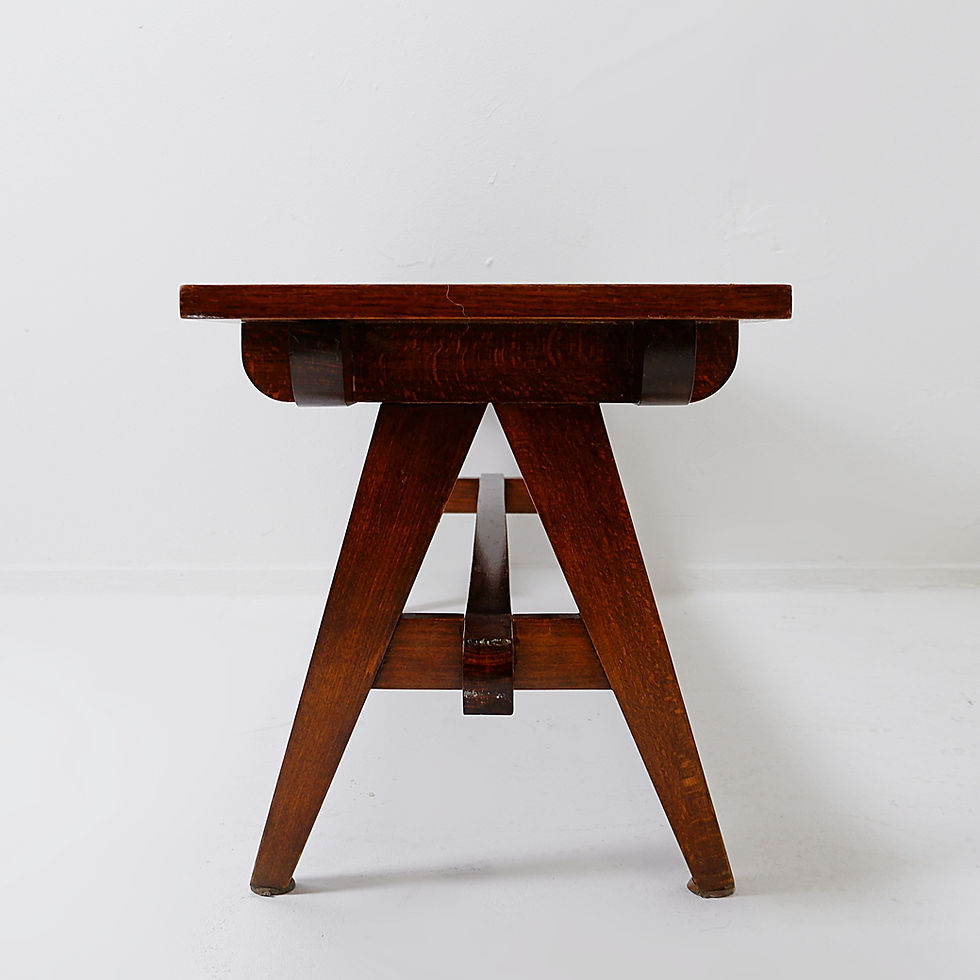 Miniature : Pair of Solid Wood Benches with compass feet