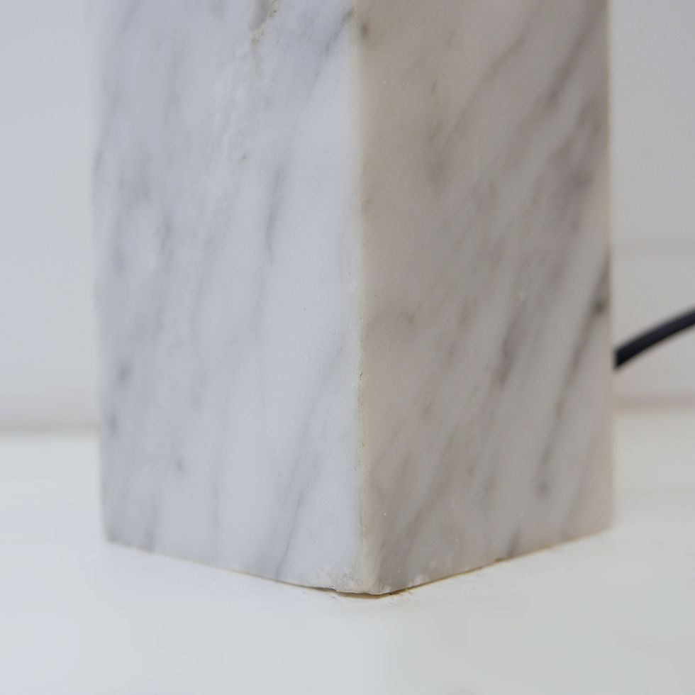 Miniature : Vintage  Marble Table Lamp with new Raffia Shade