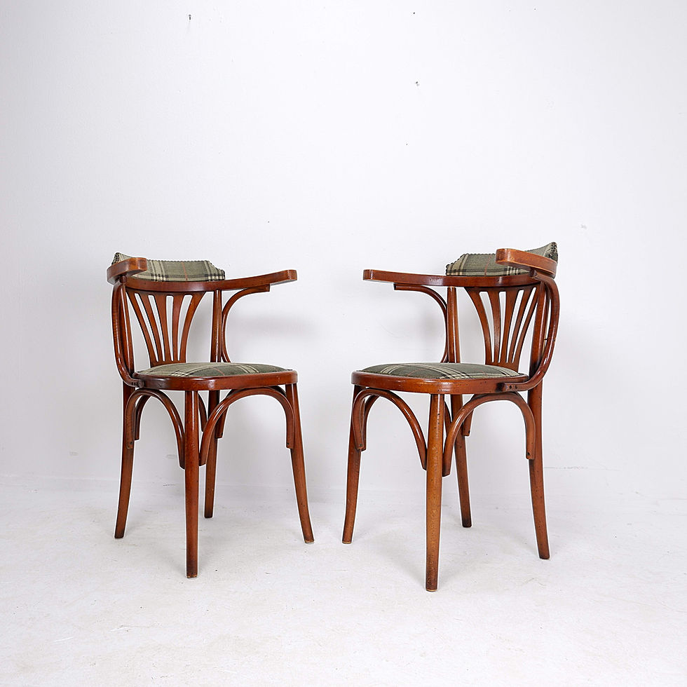 Miniature : Pair of "Palmette" armchairs in bentwood - Hilma/Belgium