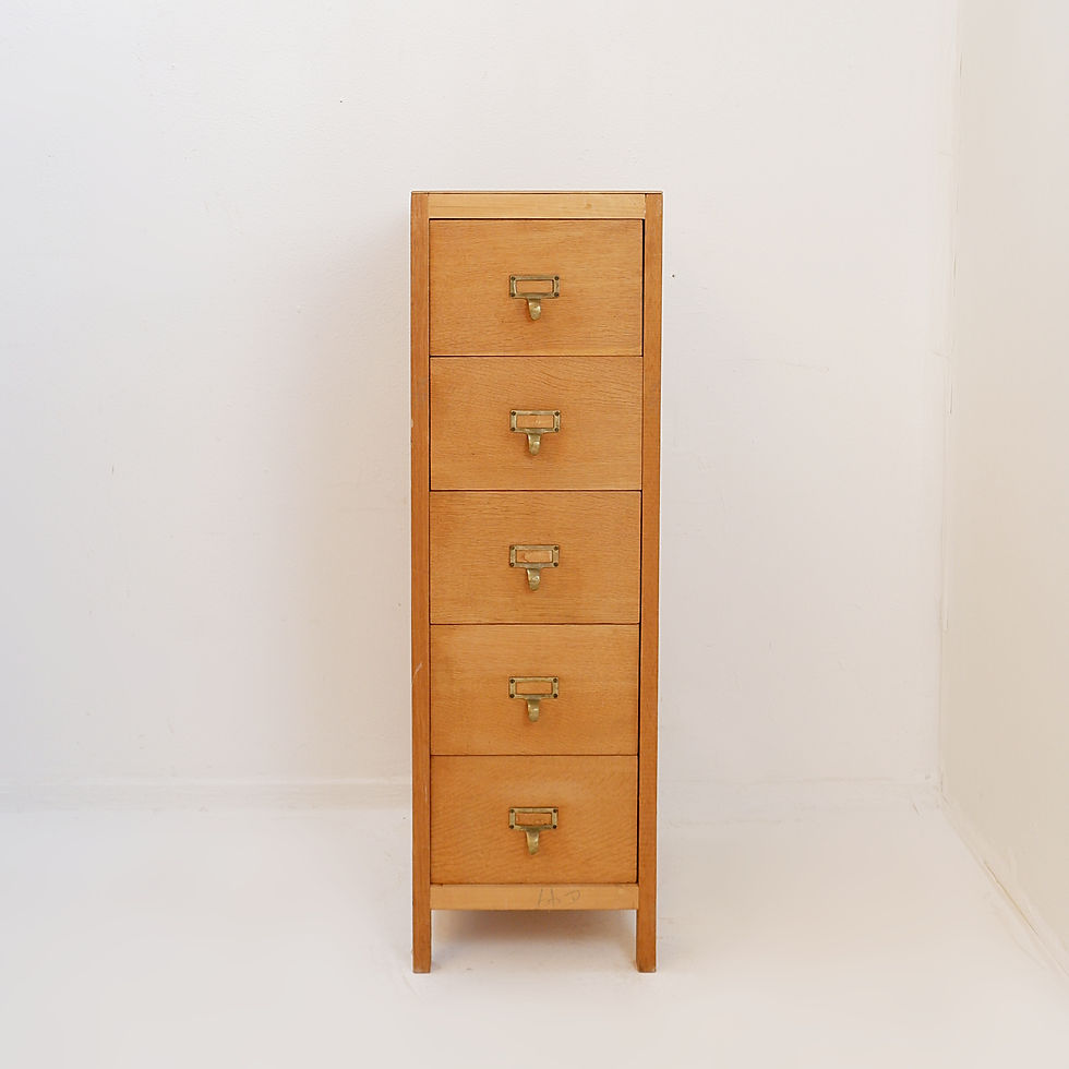 Miniature : Vintage industrial 5-drawer filing cabinet