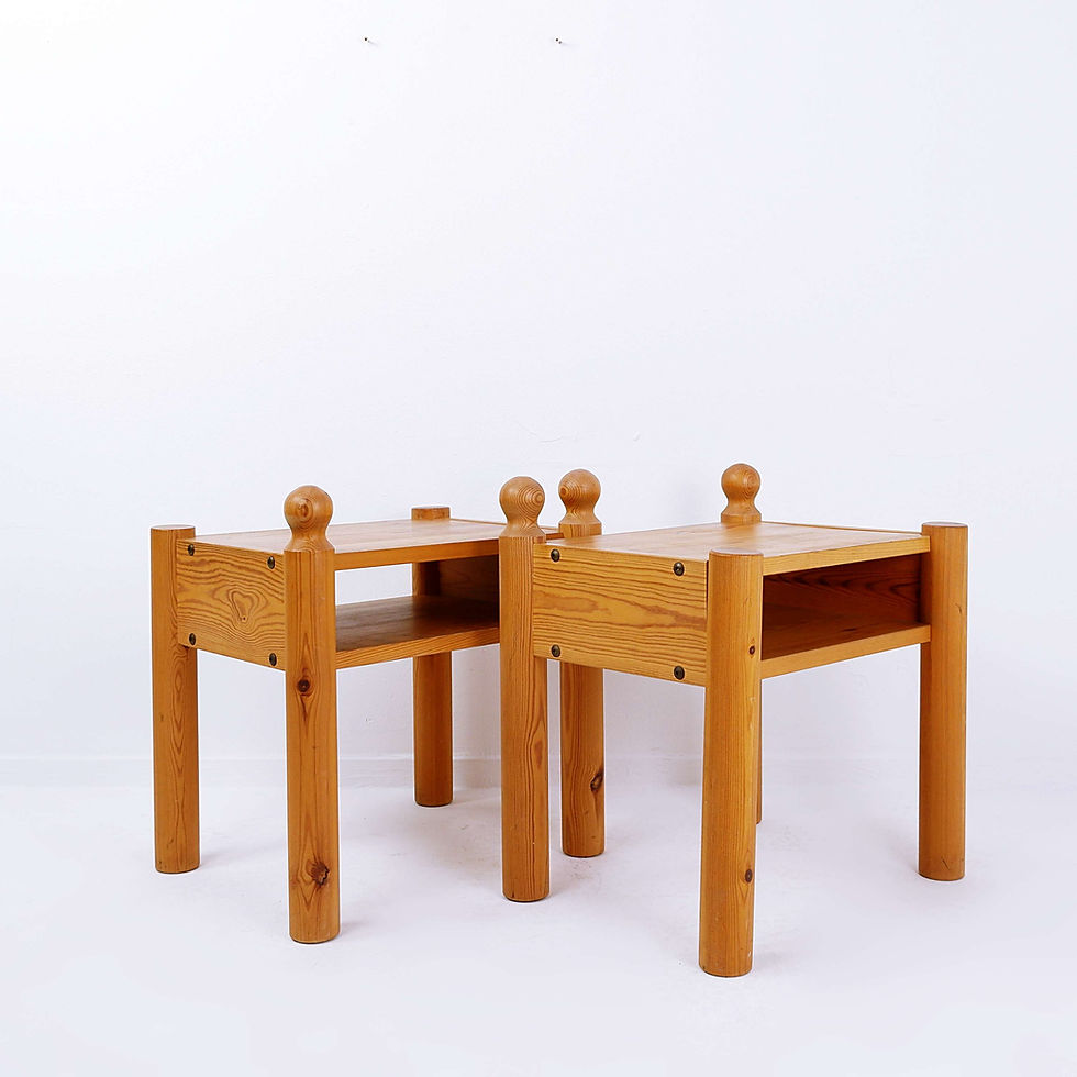 Miniature : 20th-Century Swedish Nightstands in Solid Pine, Set of 2