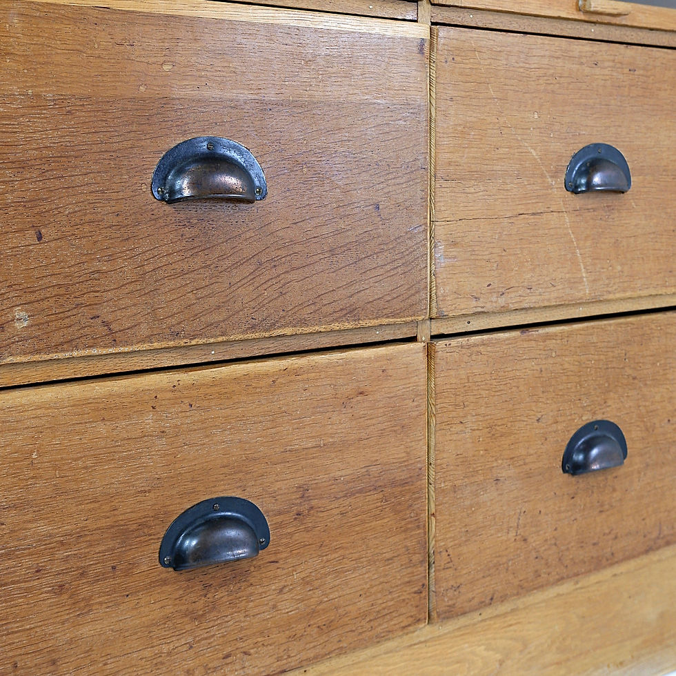 Miniature : English Haberdashery Shop Cabinet with Glass Fronted Drawers, 1930s