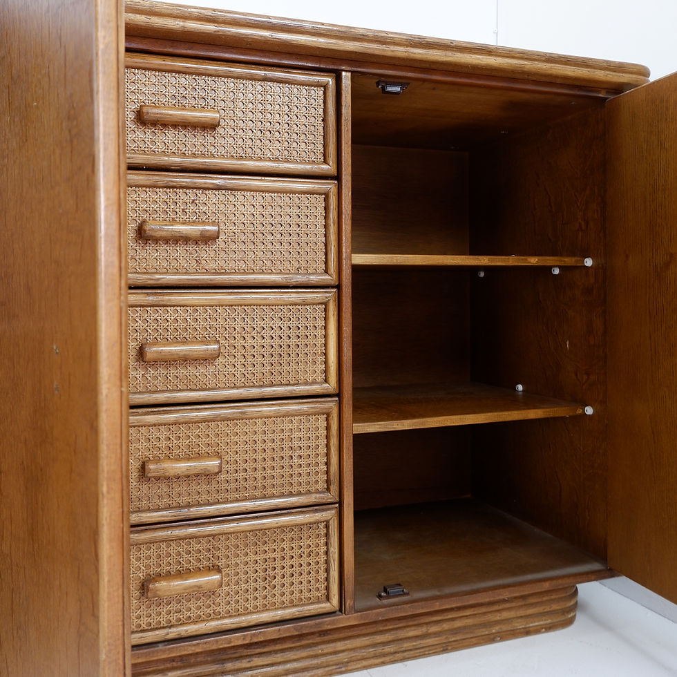 Miniature : Rattan and Wicker Sideboard - 1960s