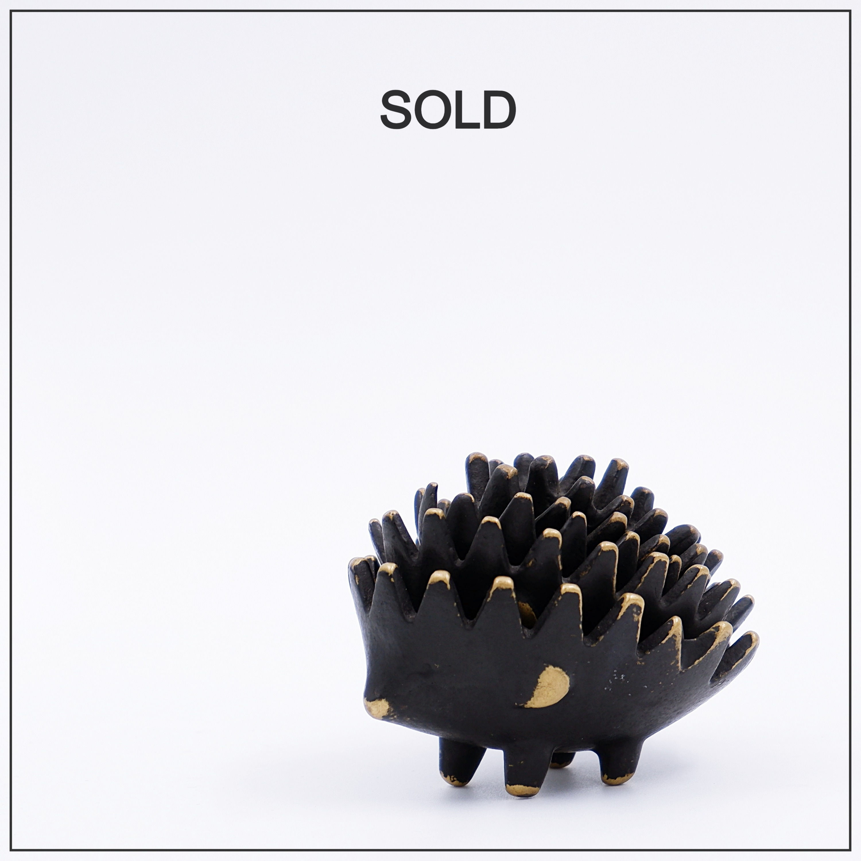 Walter Bosse Hedgehog Stackable Brass Ashtrays, Herta Baller, Austria, 1950s