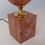 Miniature : Philippe Barbier red Travertine and Gilt Table Lamp - 1970s