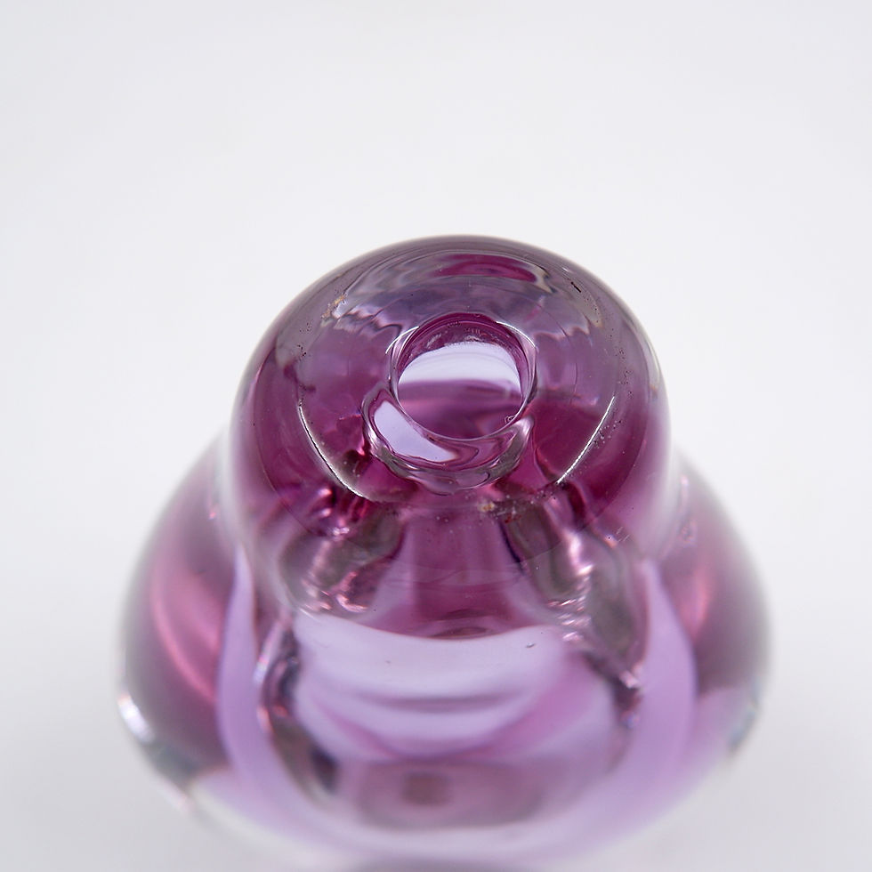 Miniature : Purple blown glass perfume bottle "Sommerso"