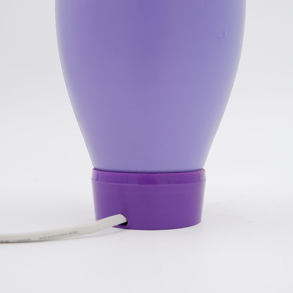 Miniature : "Knock-off Bowling Pin" table lamp designed by Josh Owen for Bozart in 2002.