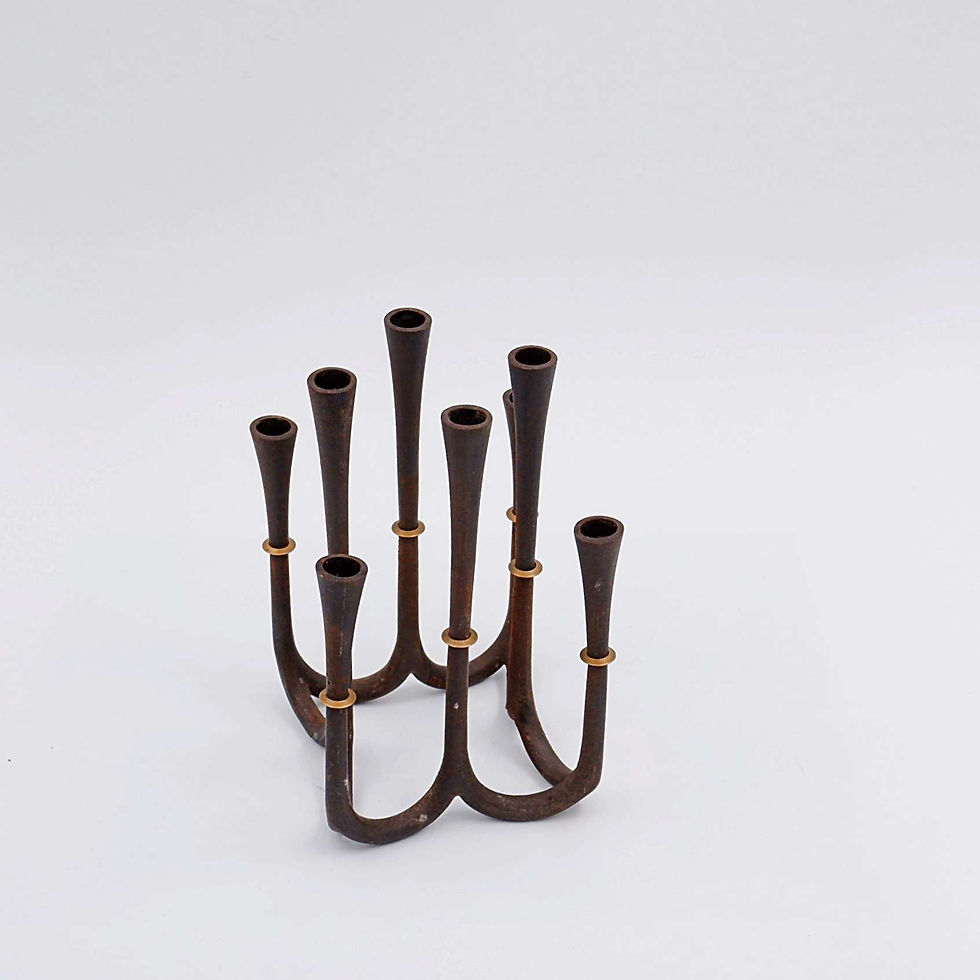 Miniature : Cast Iron and Brass Candleholder by Jens Quistgaard for Dansk Designs, 1960s