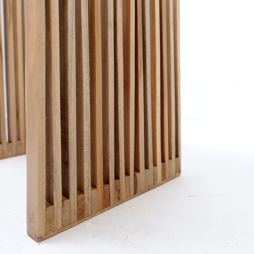 Miniature : Pair of  Slatted Wood nesting plant stands