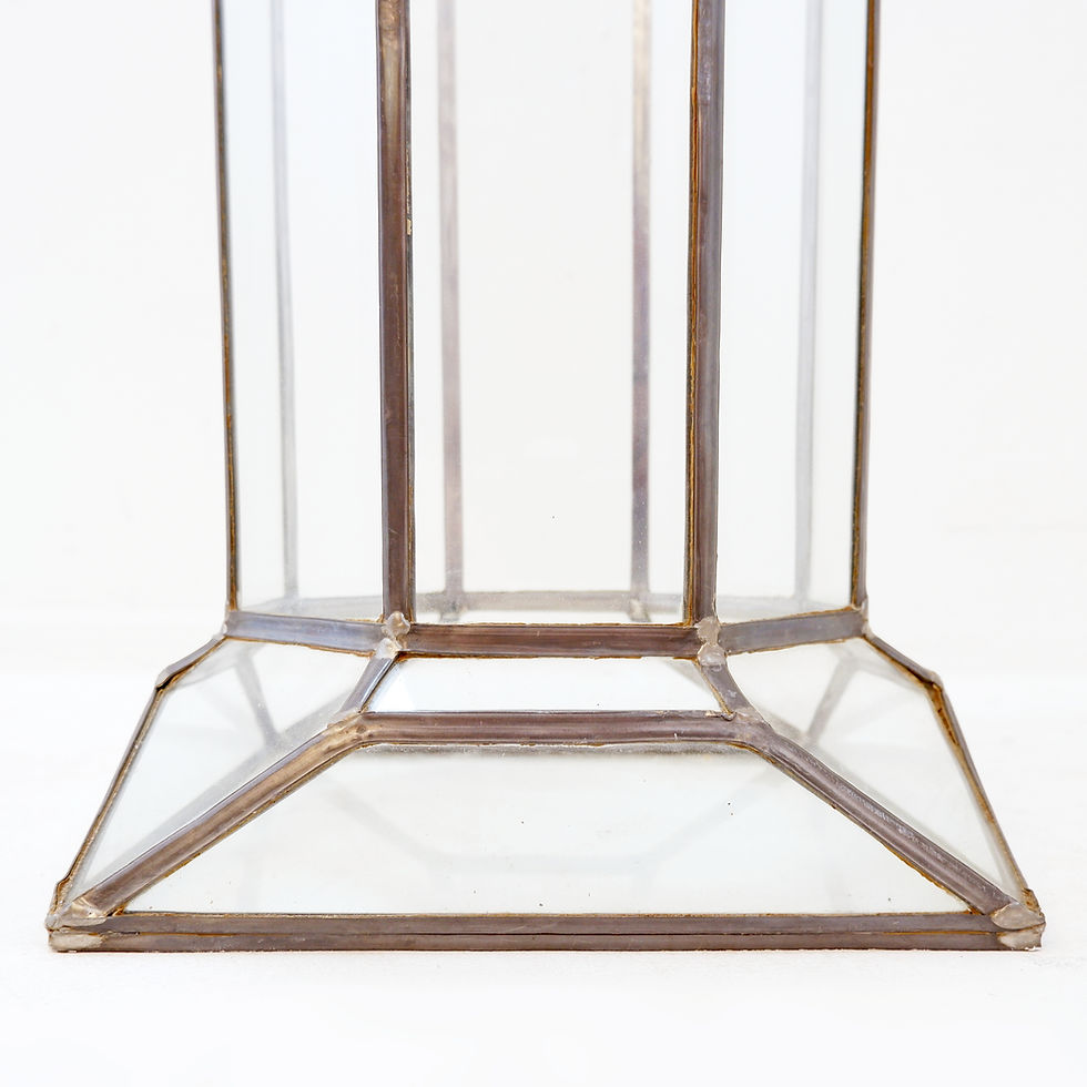 Miniature : Art Deco glass and zinc pedestal column