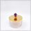 Miniature : Glass box with gold metal lid and amethyst stone