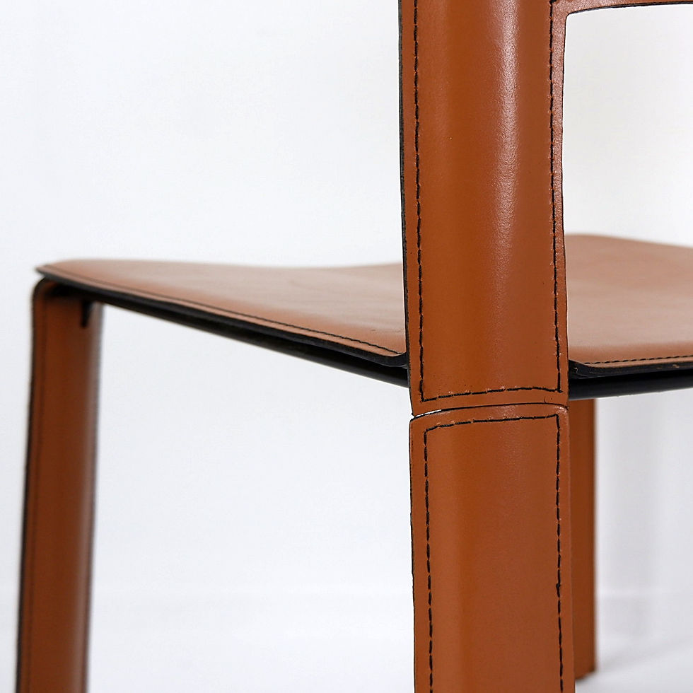 Miniature : Willy Rizzo saddle leather chair cognac Cidue