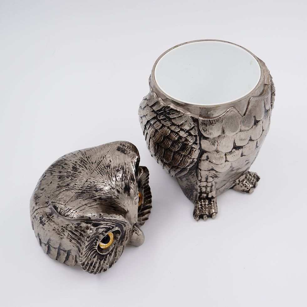 Miniature : Silver plastic 'owl' ice bucket by Hans Turnwald for Freddotherm,  1975